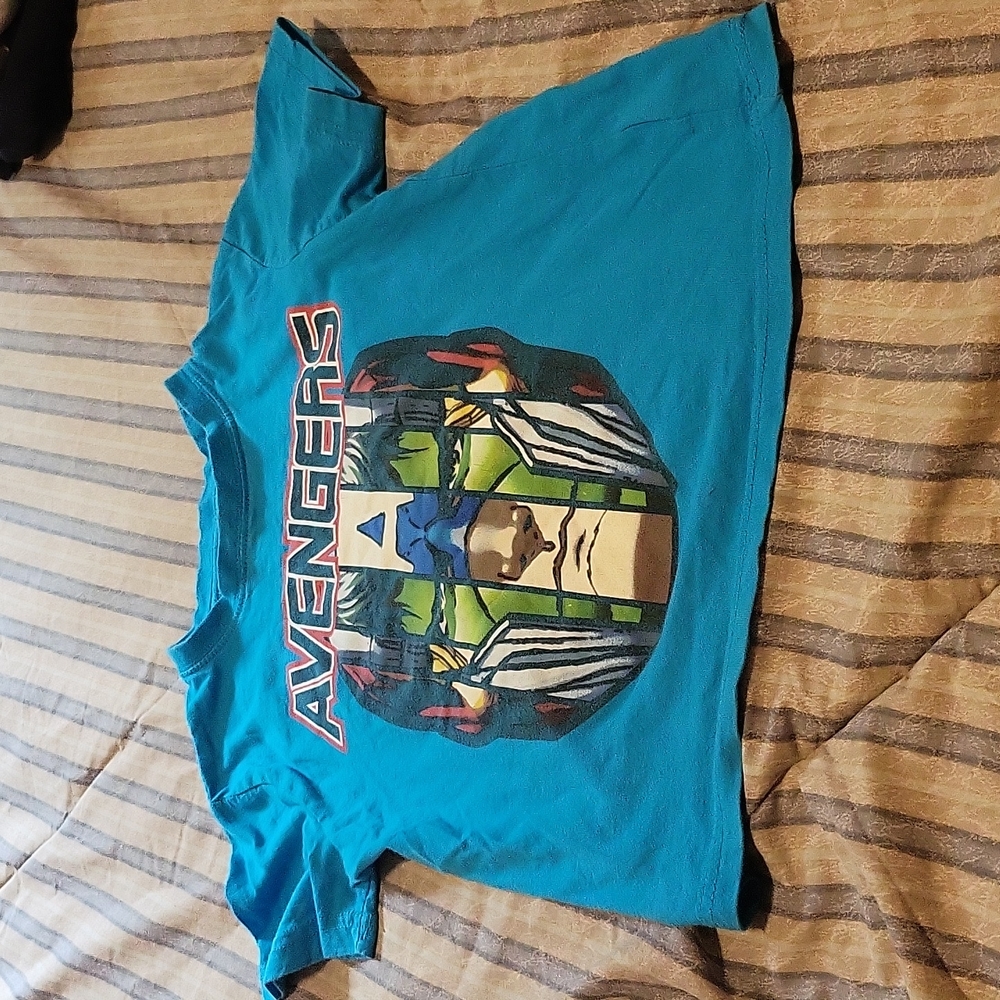 Avengers boys blue short sleeve shirt